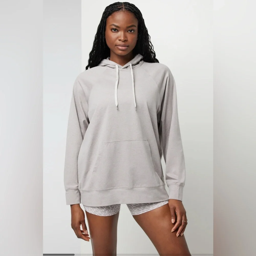 NWT Vuori Womens Halo Oversized Hoodie XS Soft Pewter Heather - Picture 1 of 7
